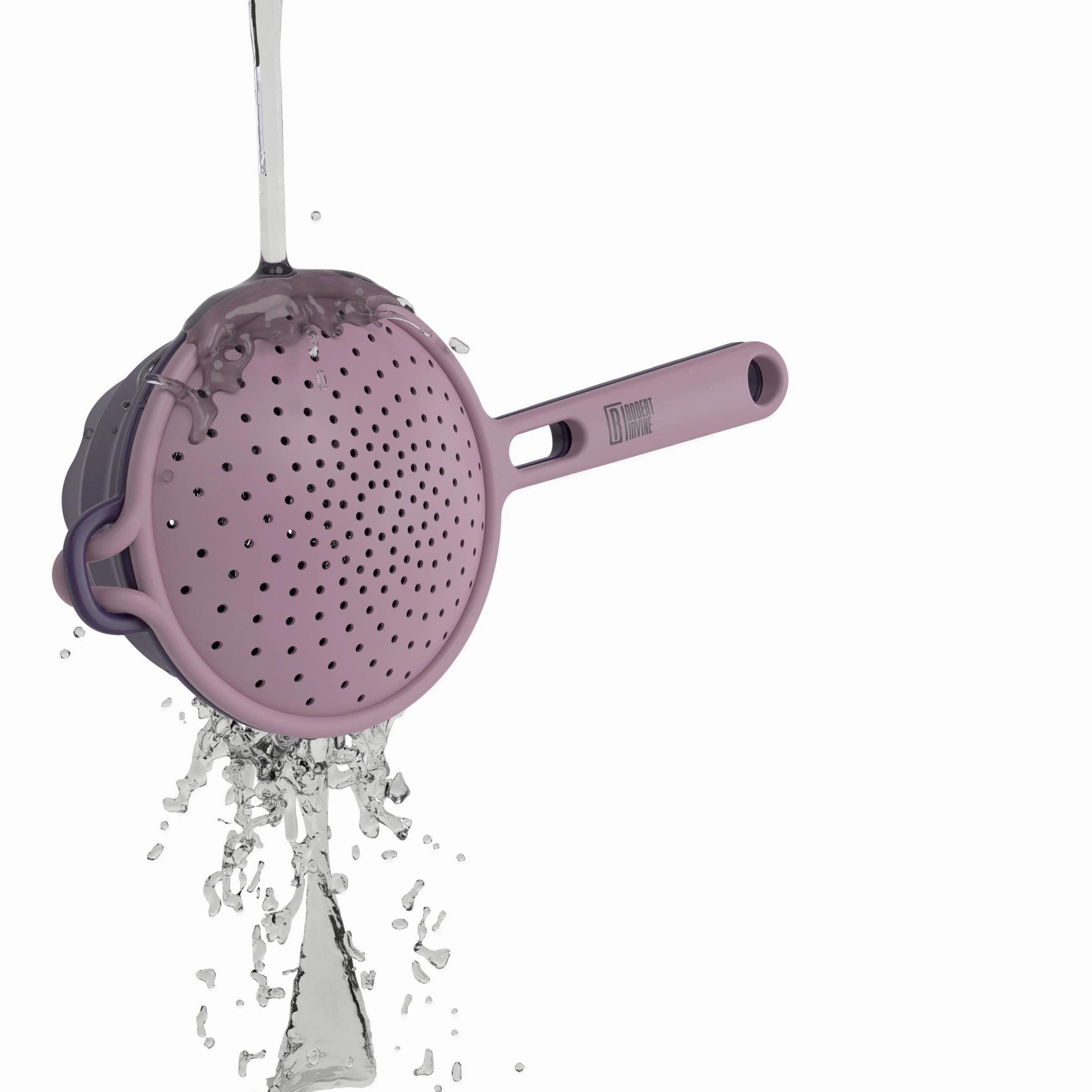 Robert Irvine 2-Piece Silicone Colander Set Purple