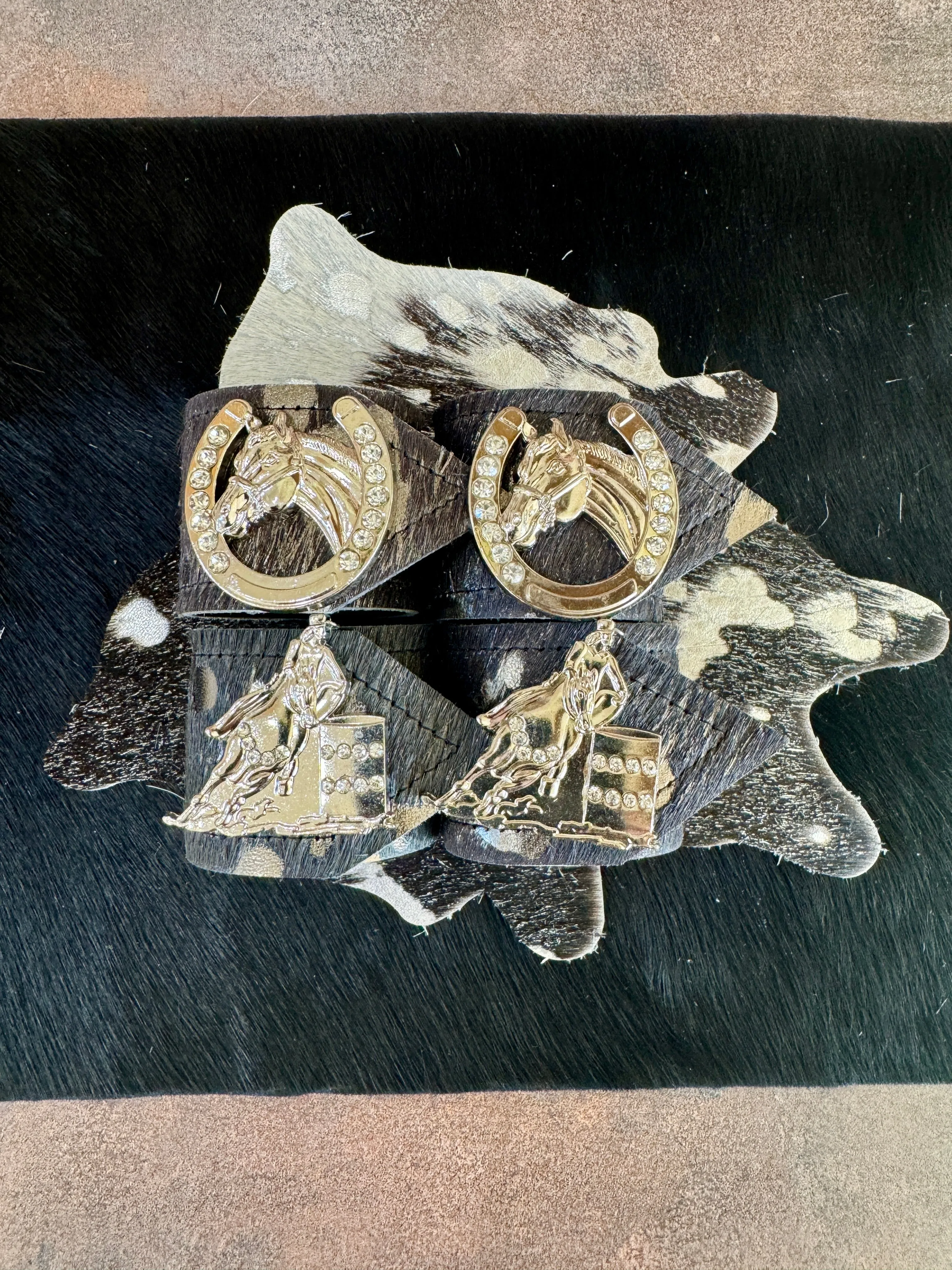 Rodeo Champs Cowhide Napkin Rings