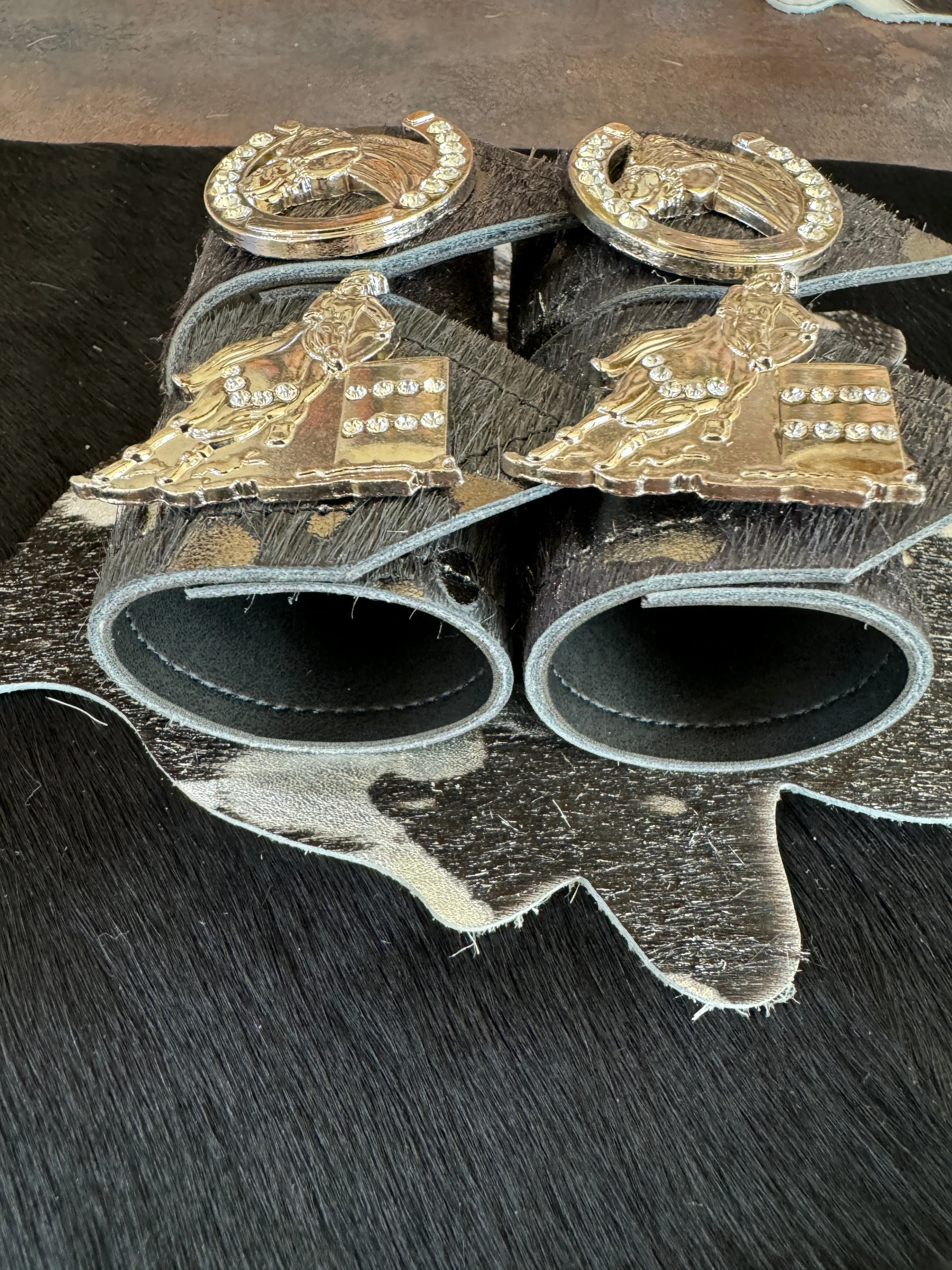 Rodeo Champs Cowhide Napkin Rings