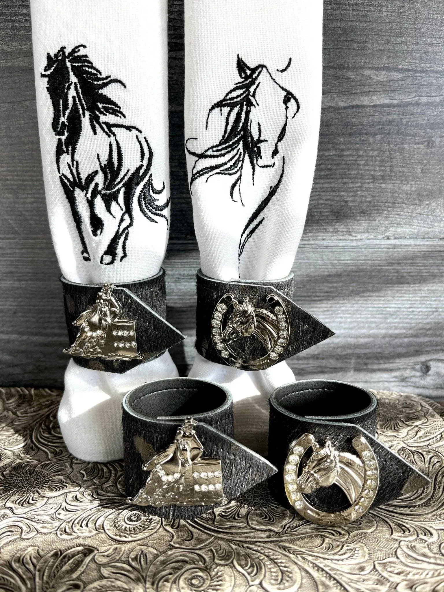 Rodeo Champs Cowhide Napkin Rings toilet seat cover, slow close seat
