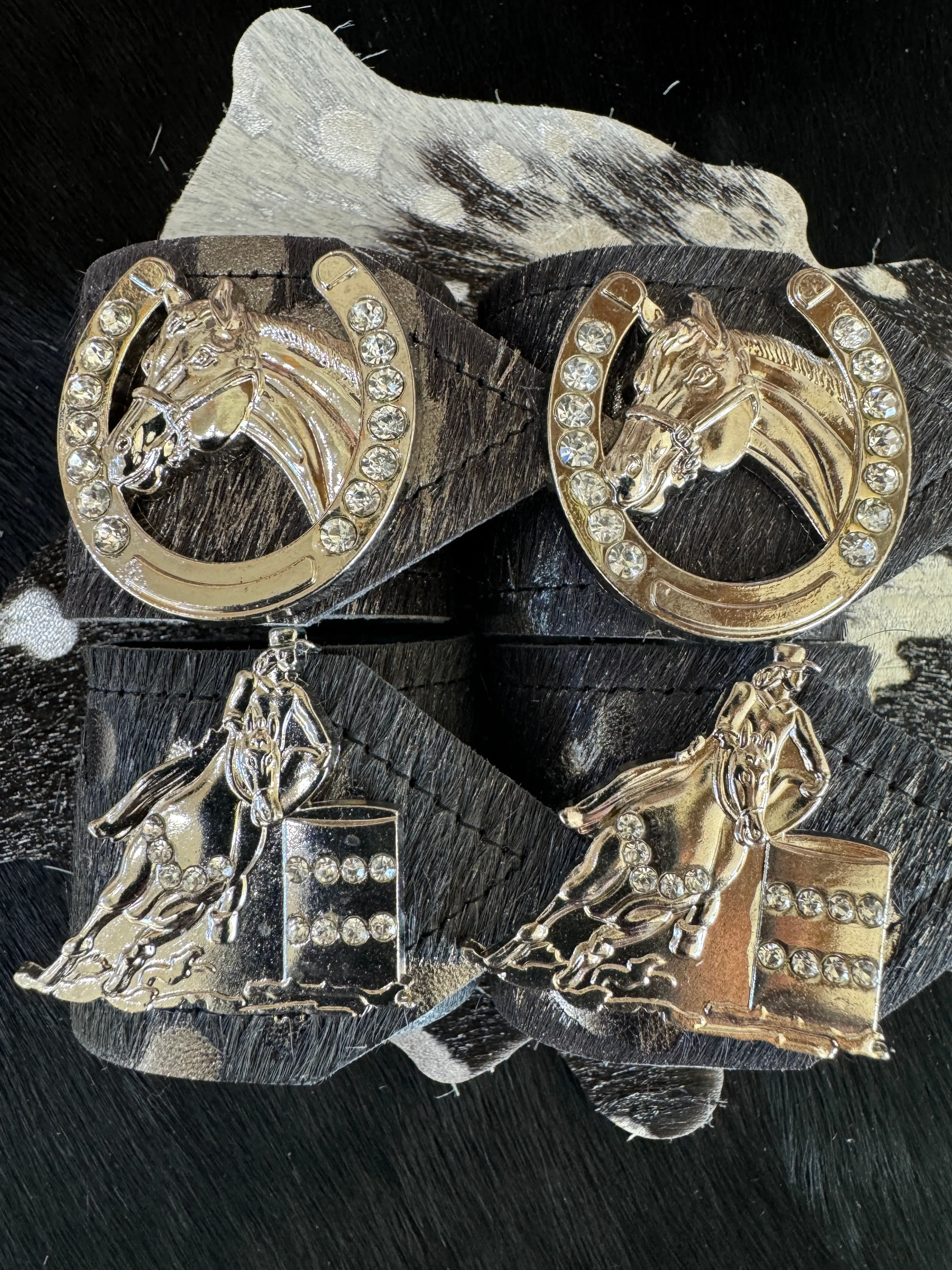 Rodeo Champs Cowhide Napkin Rings