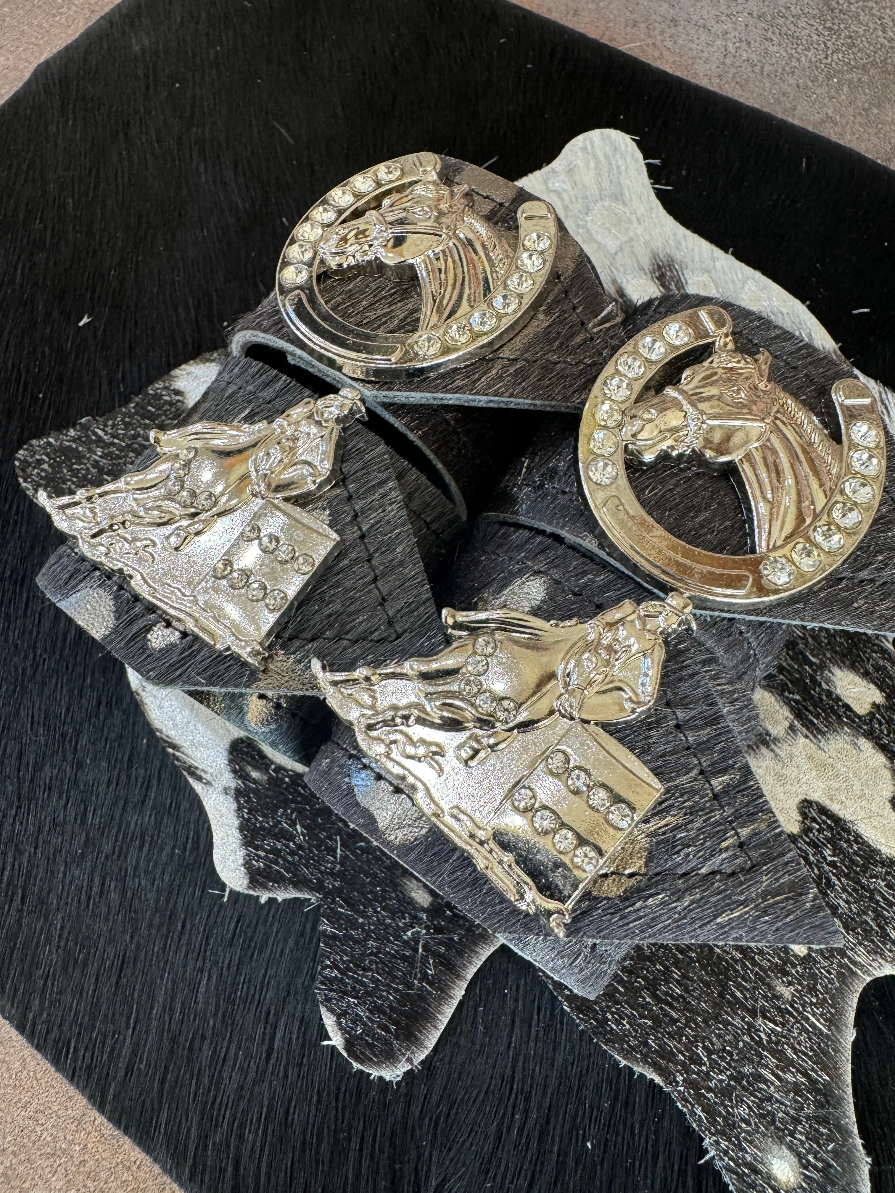 Rodeo Champs Cowhide Napkin Rings
