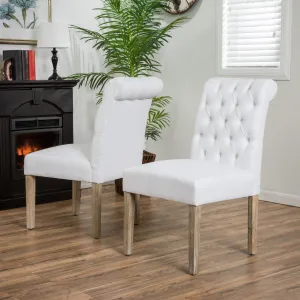 Roll Back Off-White Dining Chairs (Set of 2) - NH206112 dining table set, 6-piece dining set