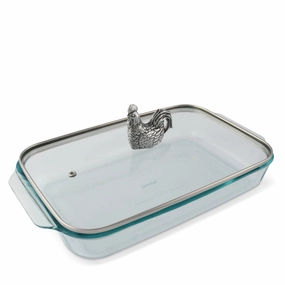 Rooster Lid with Pyrex 3 quart Baking Dish baking dish, nonstick cookware