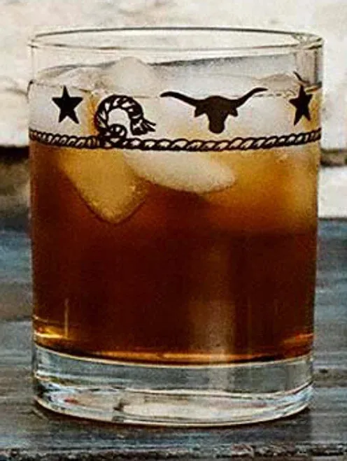 Rope and Longhorns Double Old Fashioned Glasses