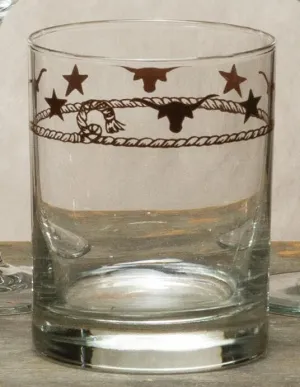 Rope and Longhorns Double Old Fashioned Glasses toilet seat cover, slow close seat