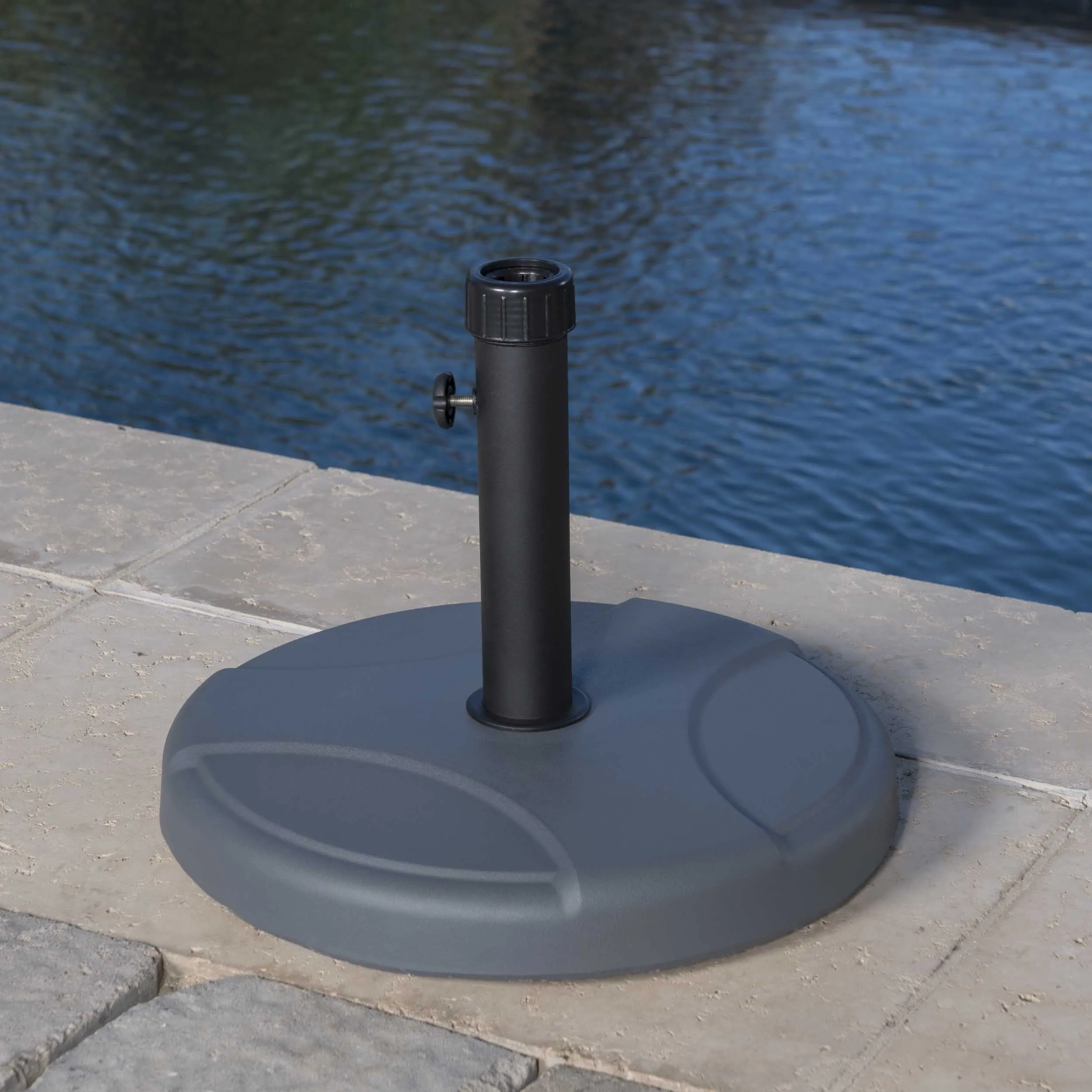Round Grey Concrete Umbrella Base - NH623932 patio chairs, outdoor seating