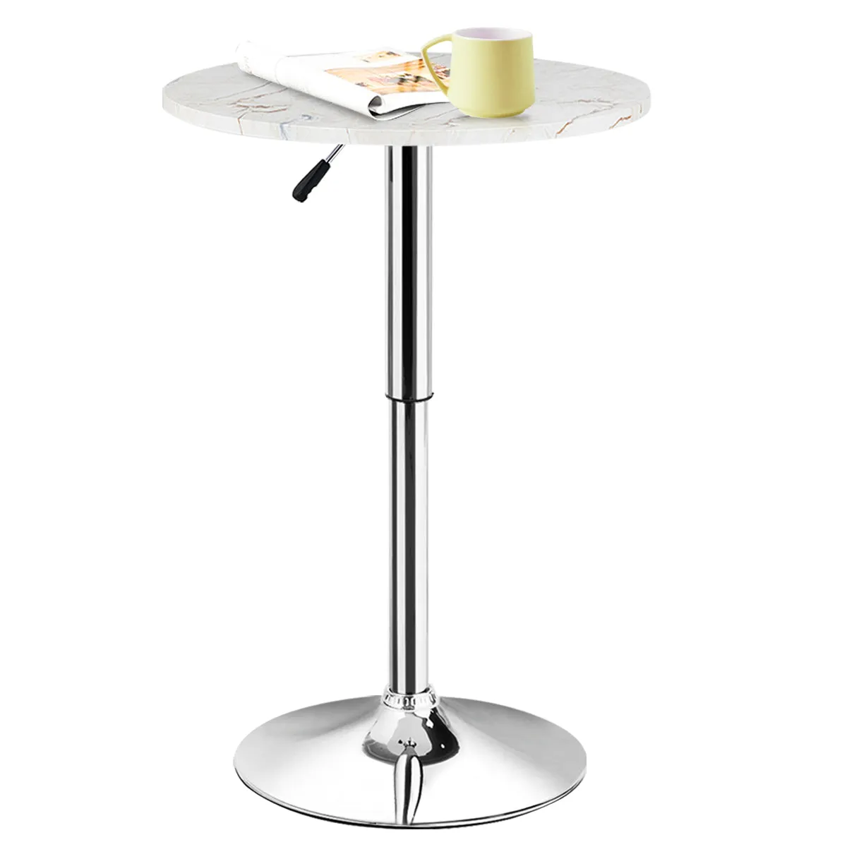 Round Pub Table Height Adjustable, 360 Swivel Cocktail Pub Table