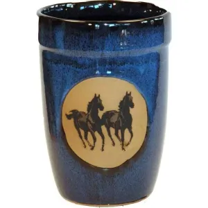 Running Horses Utensil Crock Blue kitchen utensils, spatula set