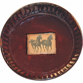 Running Horses Ceramic Fluted Pie Pan baking dish, nonstick cookware