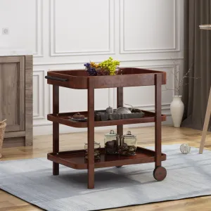 Rustic Acacia Wood Bar Cart with Shelves - NH865603 dining chair, upholstered chair