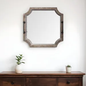 Rustic Antique Wash Wall Mirror shower curtain, waterproof liner
