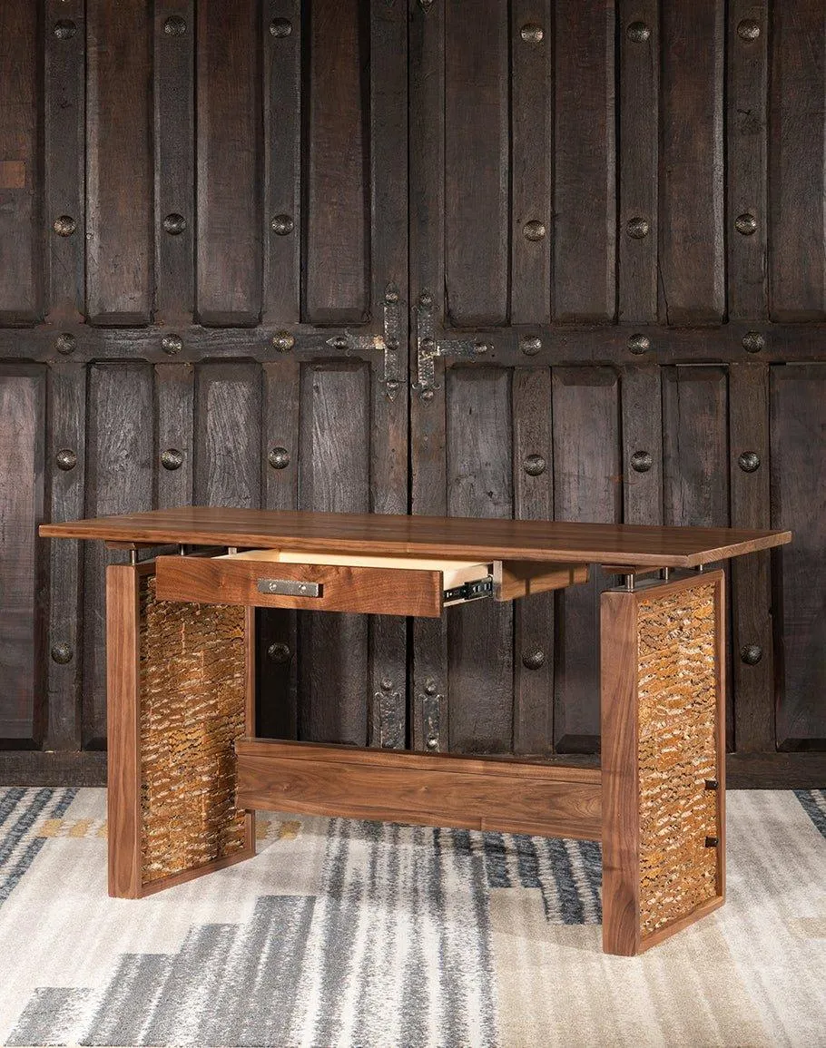 Rustic Black Walnut Writers Desk