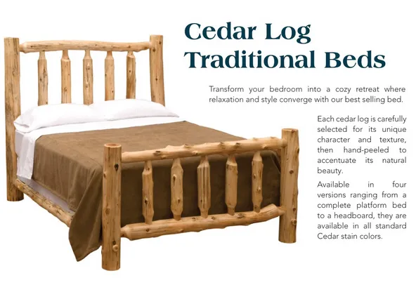 Rustic Cedar Log Bed