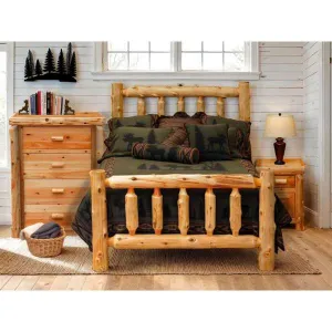 Rustic Cedar Log Bed bedroom furniture, nightstand