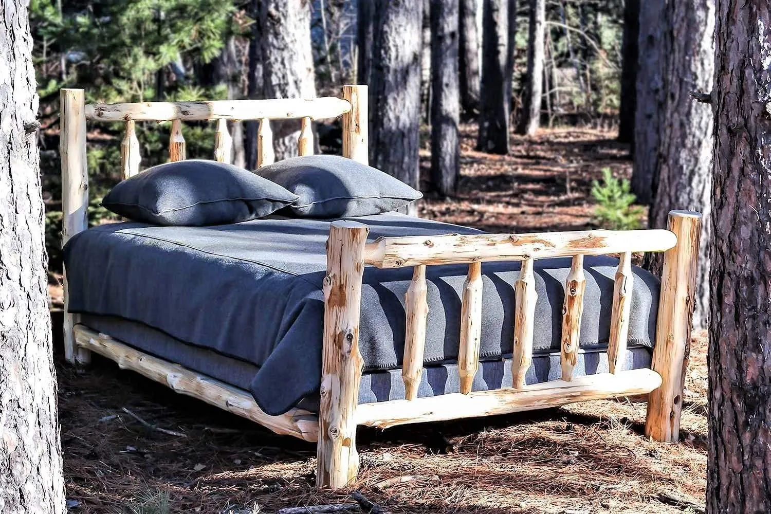 Rustic Cedar Log Bed