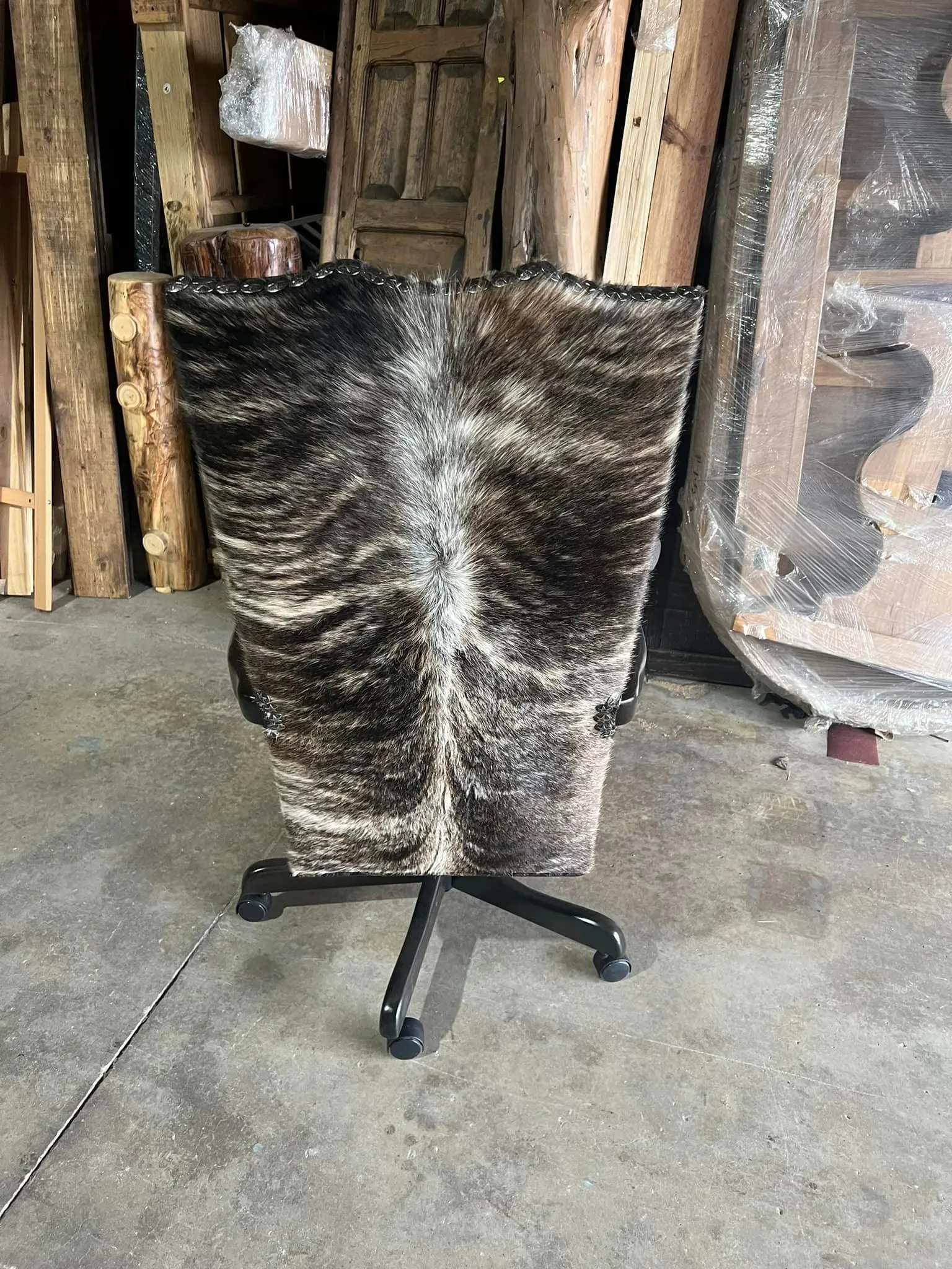 Rustic Distressed Leather Office Chair