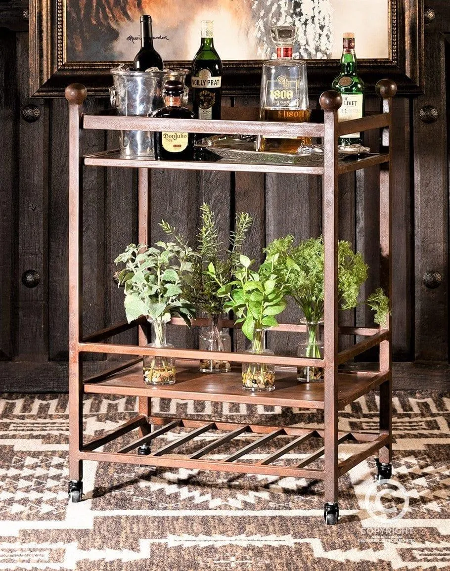 Rustic Industrial Bar Cart kitchen utensils, spatula set