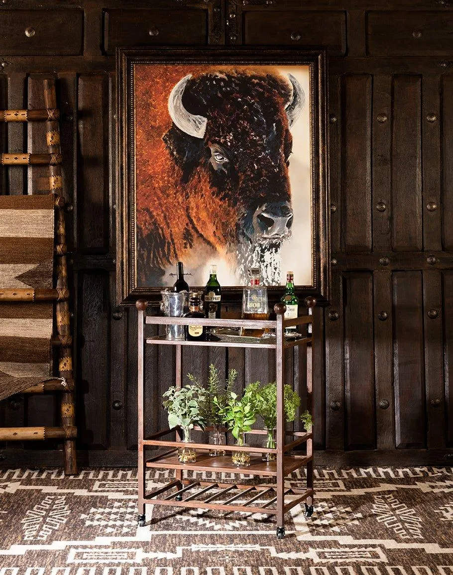 Rustic Industrial Bar Cart