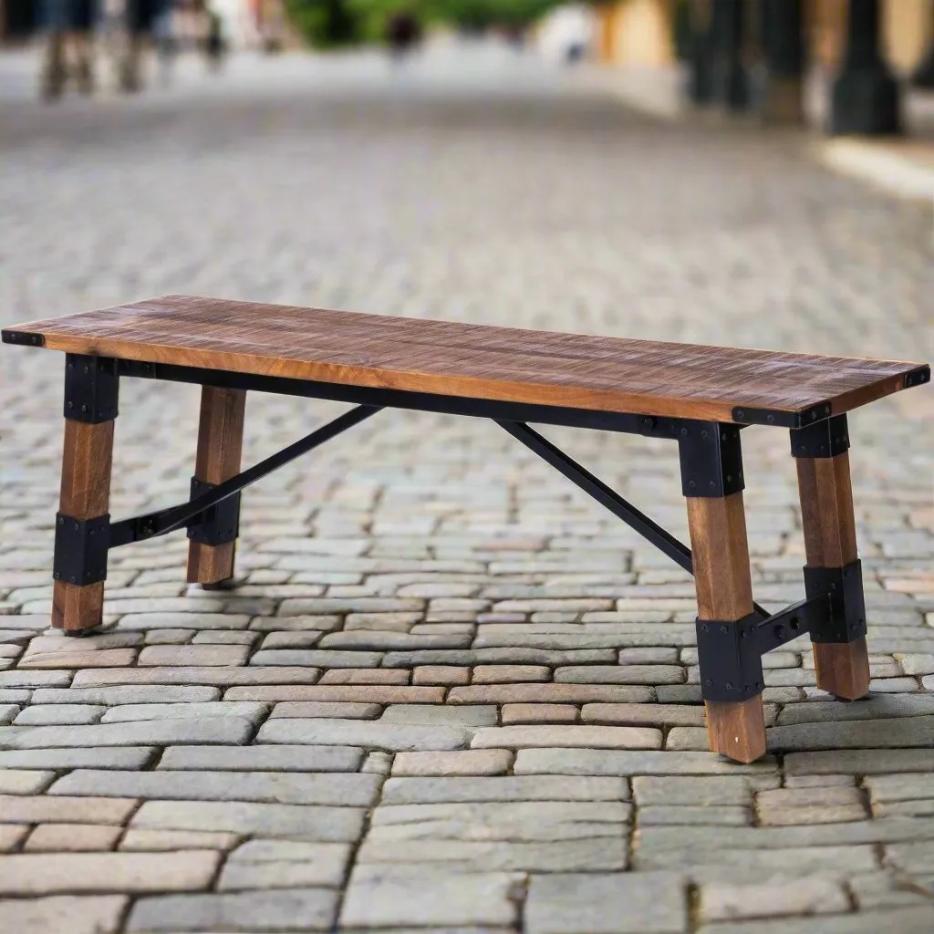 Rustic Industrial Wood Bench gaming chair, computer chair