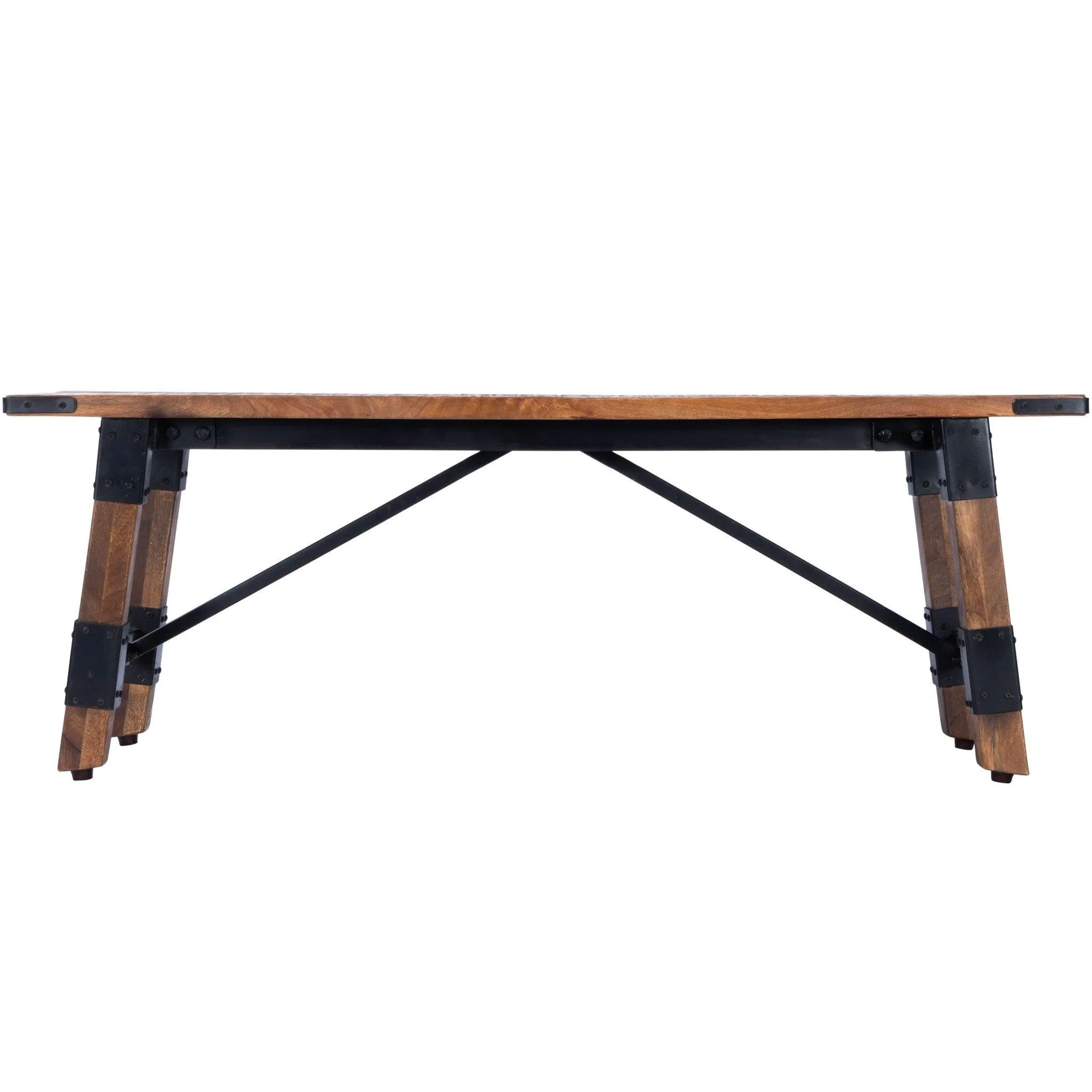 Rustic Industrial Wood Bench