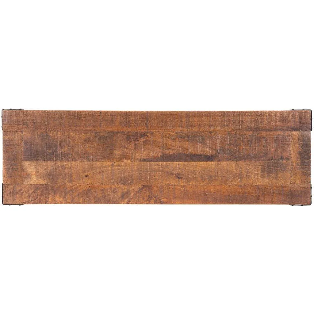 Rustic Industrial Wood Bench