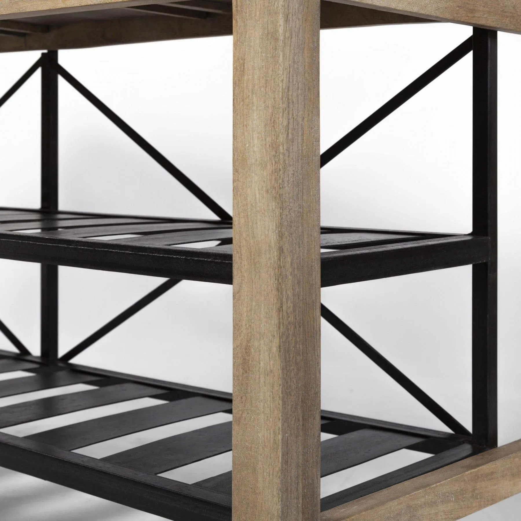 Rustic Industrial Wood Kitchen Island on Wheels