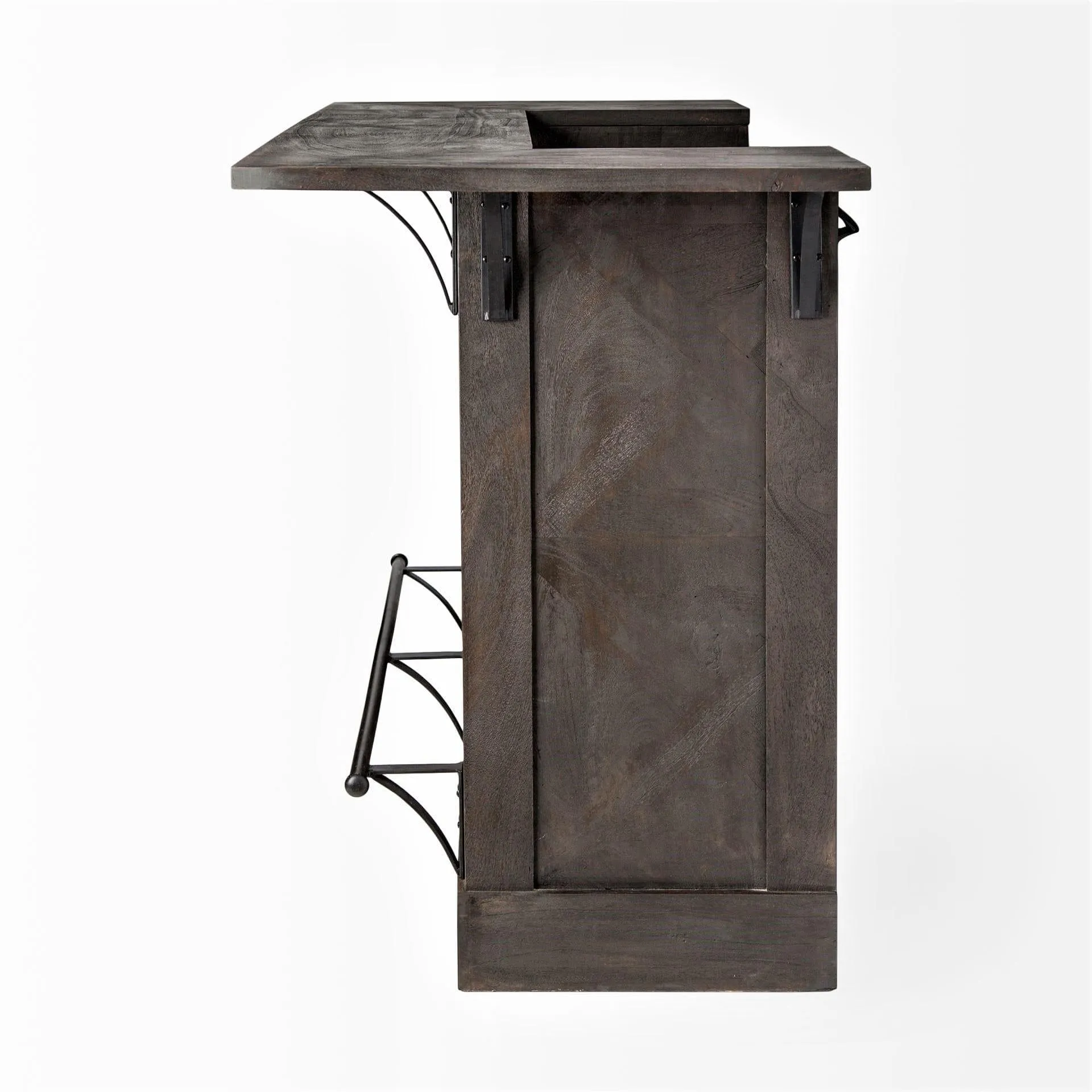 Rustic Mango Front Bar with Bottle Storage