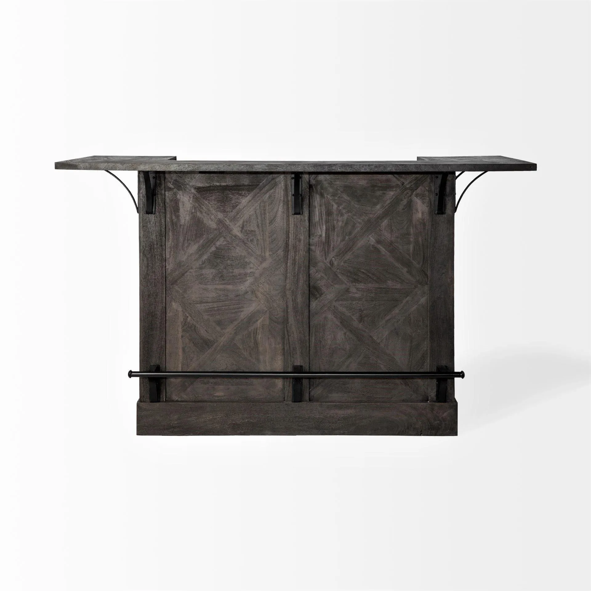 Rustic Mango Front Bar with Bottle Storage