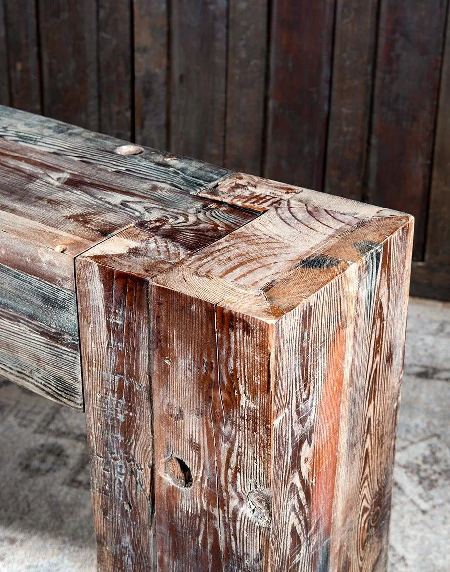 Rustic Reclaimed Boat Wood Sofa Table