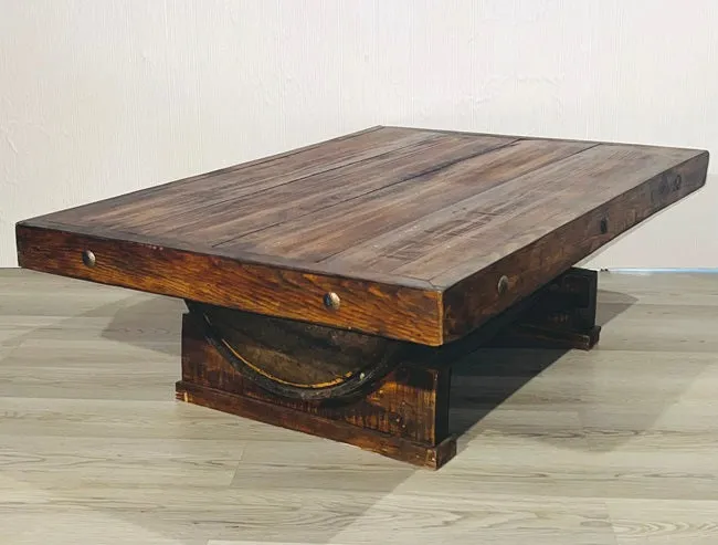 Rustic Tequila Barrel Cocktail Table