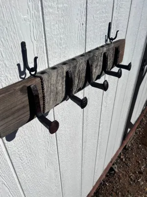 Rustic Wall Mount Coat Hook Unit kitchen utensils, spatula set
