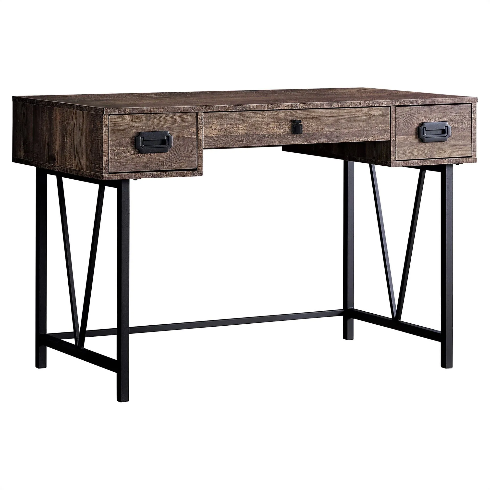 Rustic Wood & Metal Hollow Core Desk