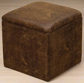 Rustic Cube Footstool with Storage table runner, placemat