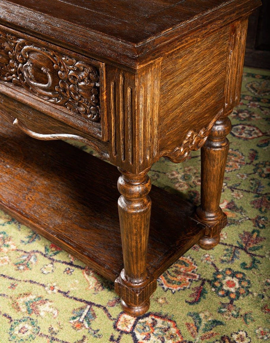 Rustic Hand Carved Console Table