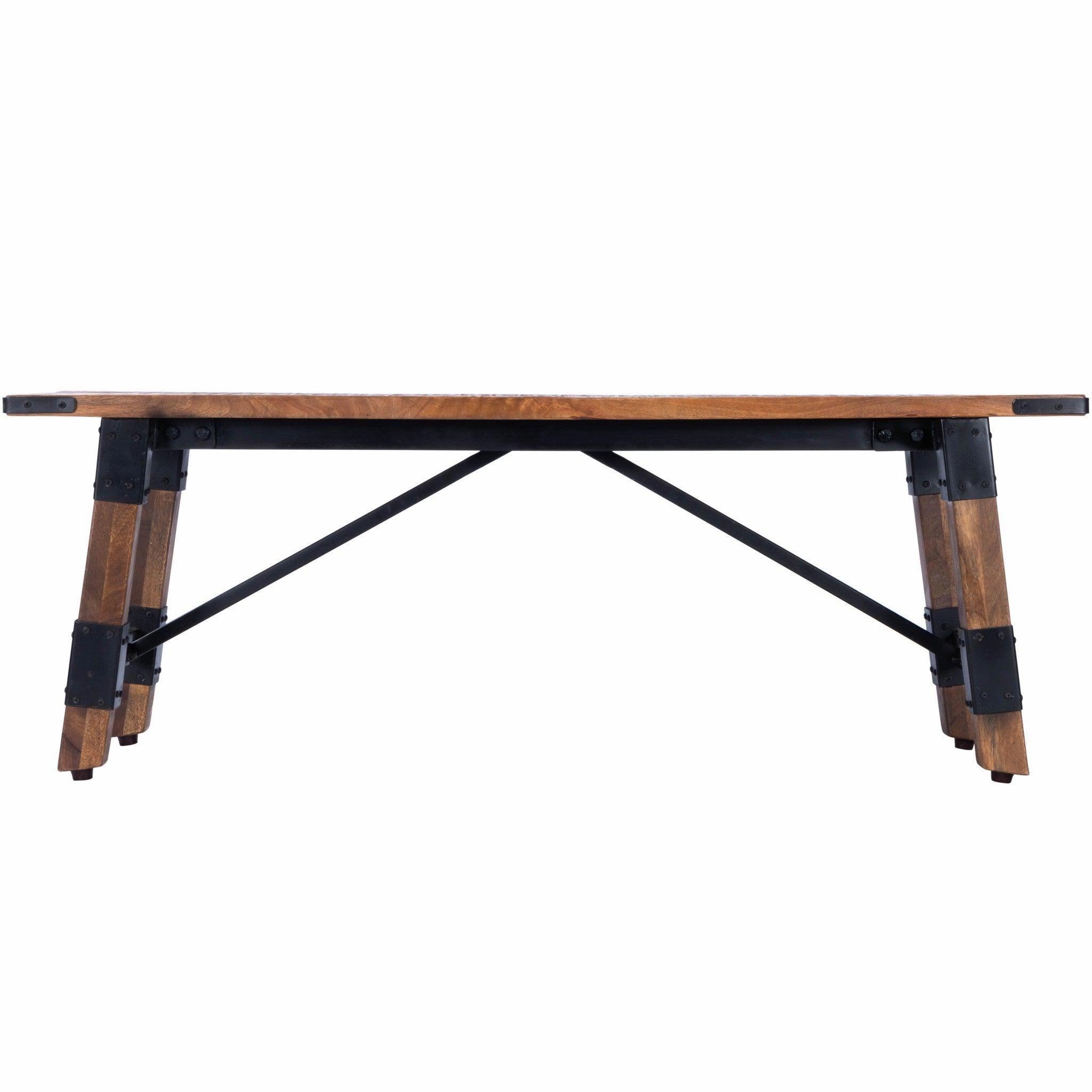 Rustic Industrial Wood Bench
