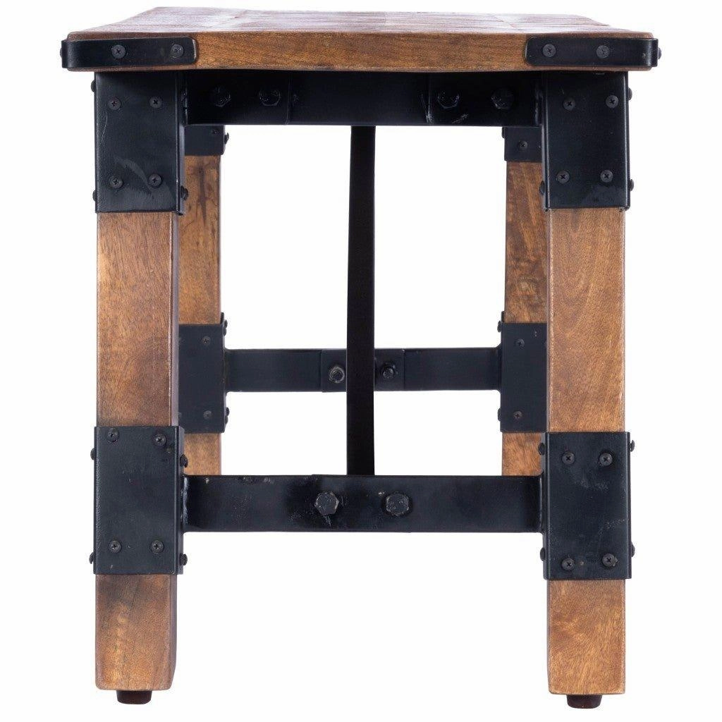Rustic Industrial Wood Bench
