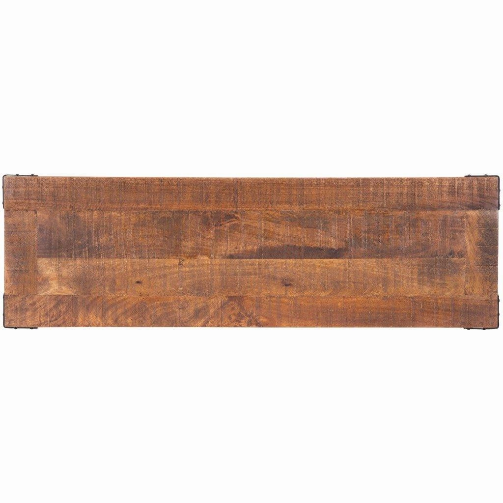 Rustic Industrial Wood Bench