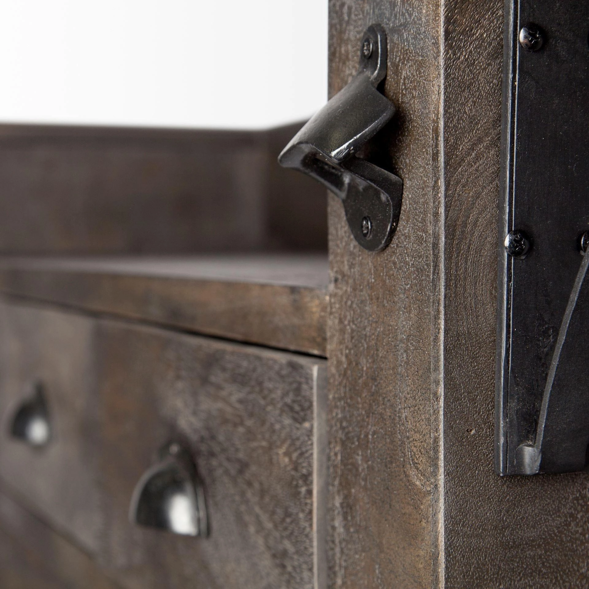 Rustic Mango Front Bar with Bottle Storage