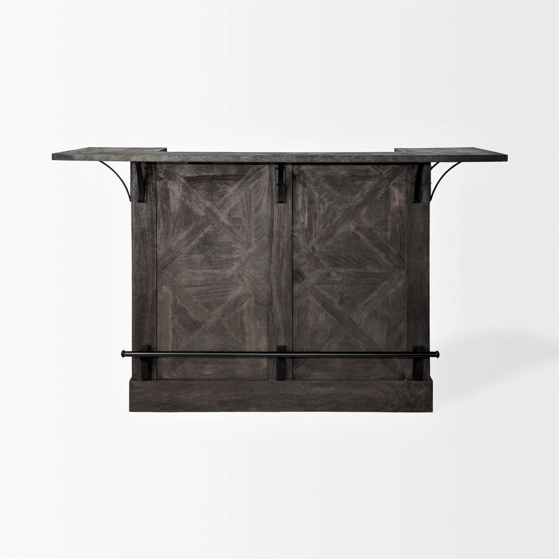 Rustic Mango Front Bar with Bottle Storage
