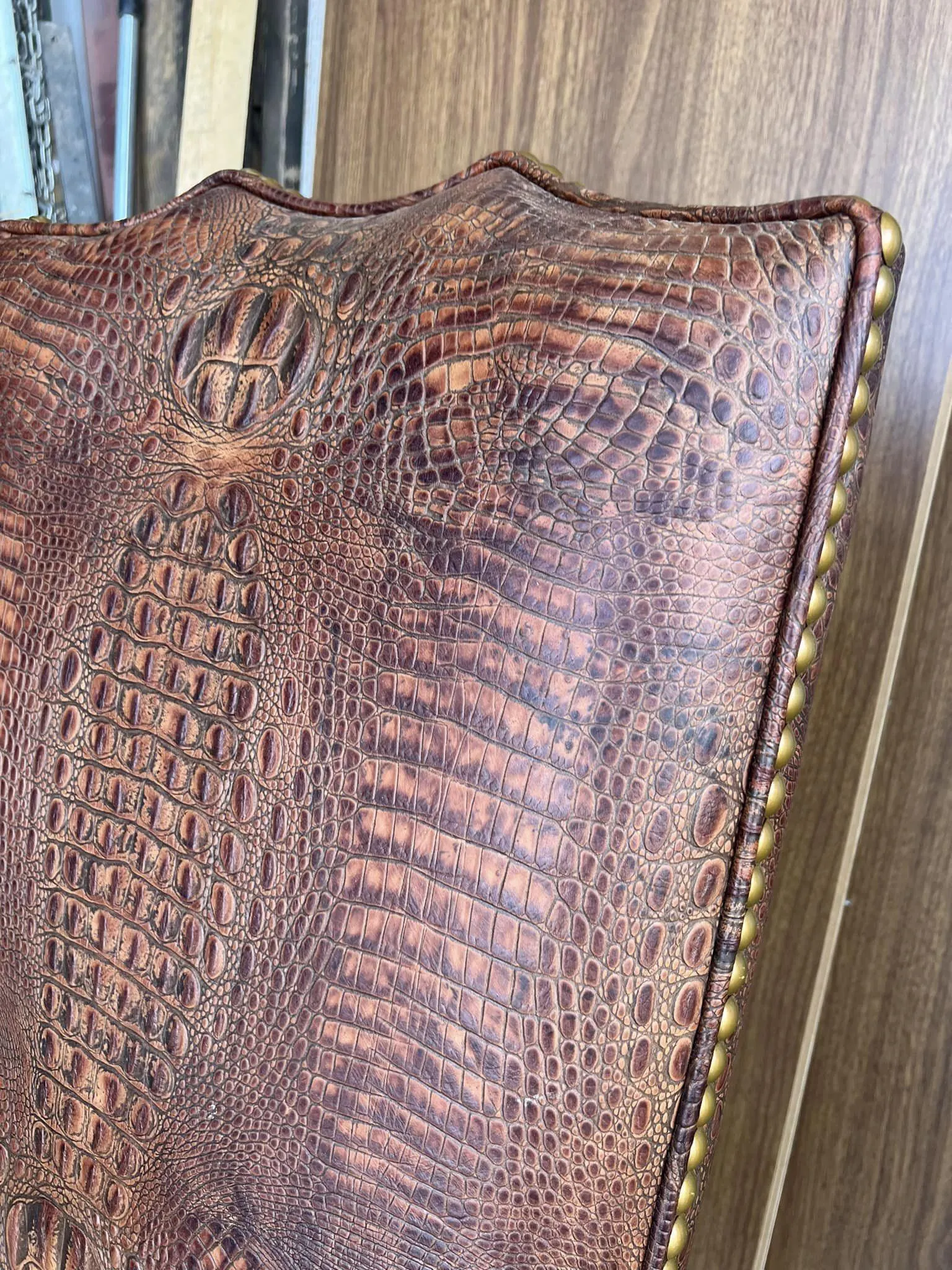 Saddle Croc Leather Western Office Chair