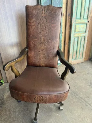 Saddle Croc Leather Western Office Chair gaming chair, computer chair