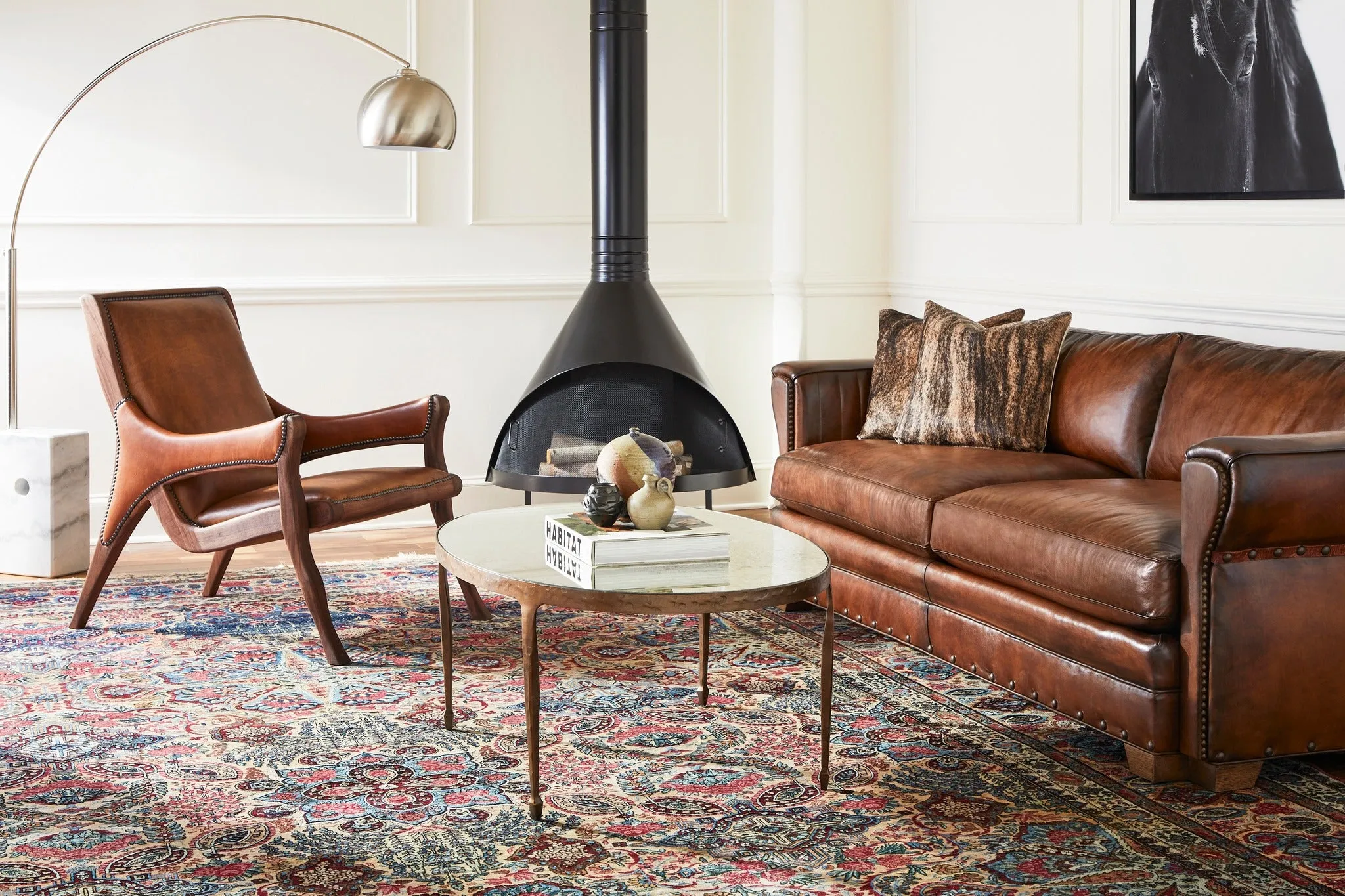Saddle Leather Accent Chair
