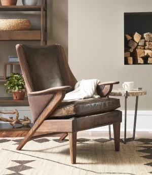 Saddle Leather Arm Chair vanity mirror, wall mirror