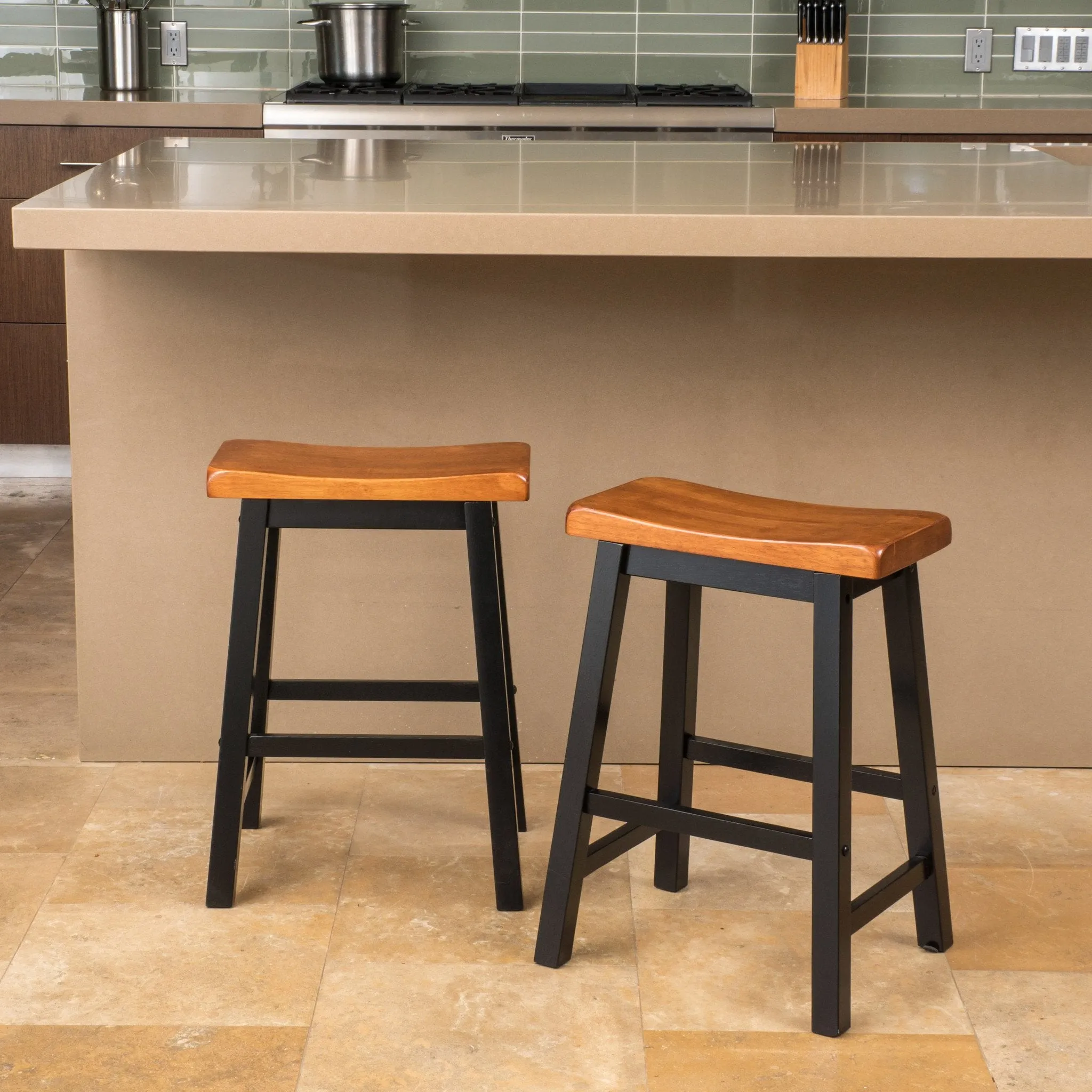Saddle Wood 24-Inch Counter Stool (Set of 2) - NH620692 bar stool, counter stool