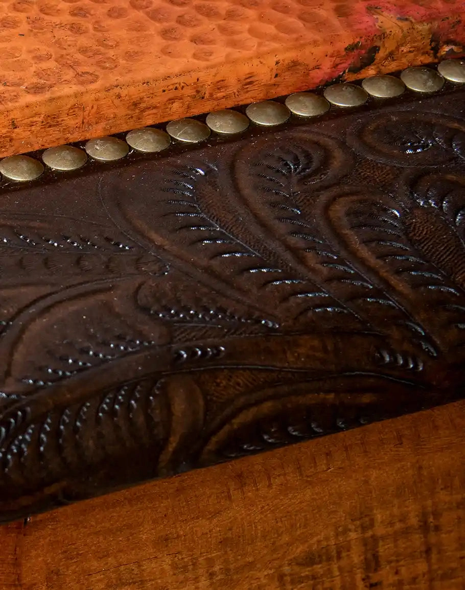 Safari Buffalo Carved Console Table