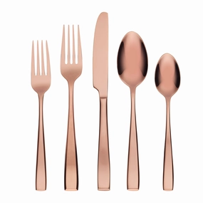 Samira Copper Mirror 20 Piece Flatware Set