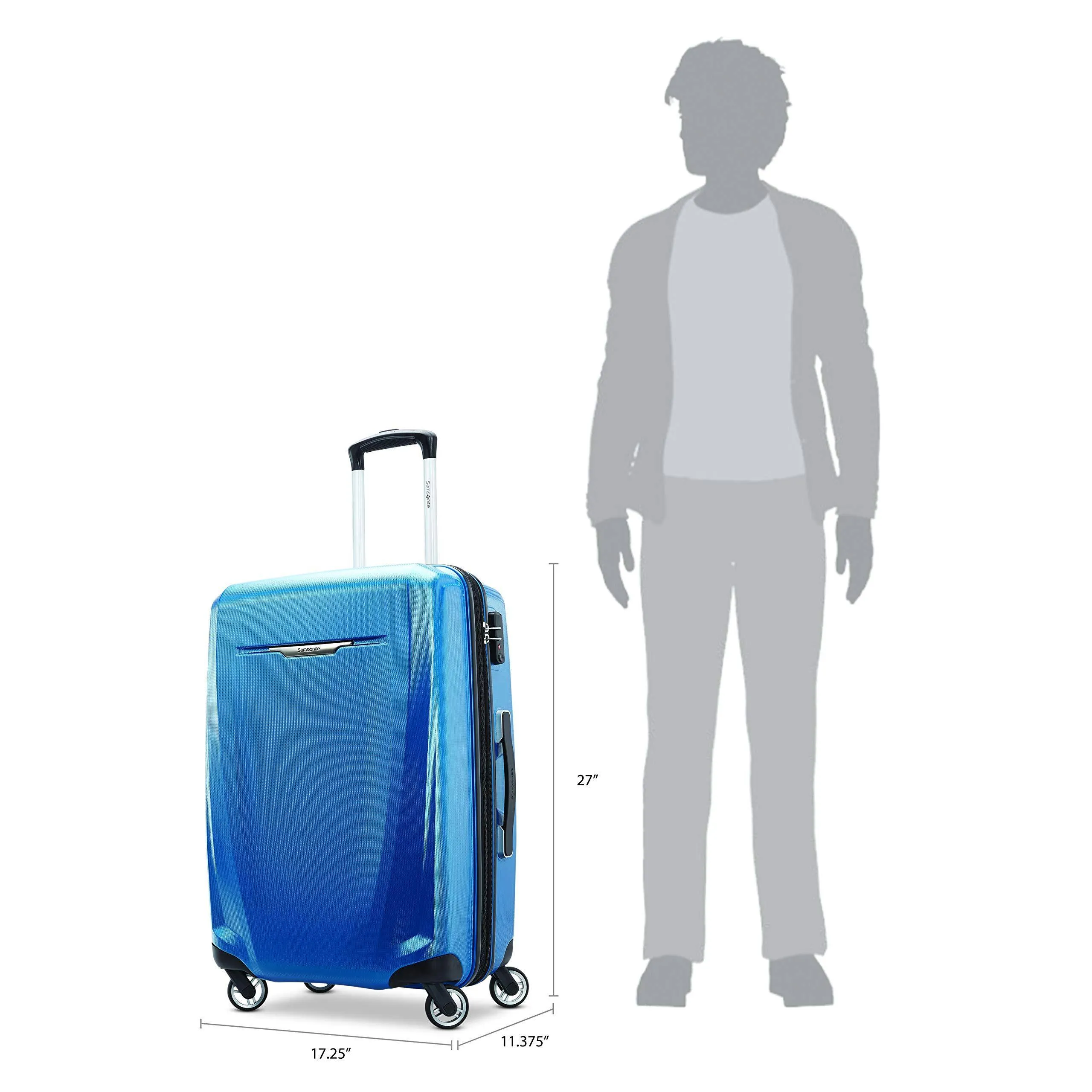 Samsonite Winfield 3 DLX Checked-Medium 25-Inch 4-Wheel Medium Luggage Bags Samsonite