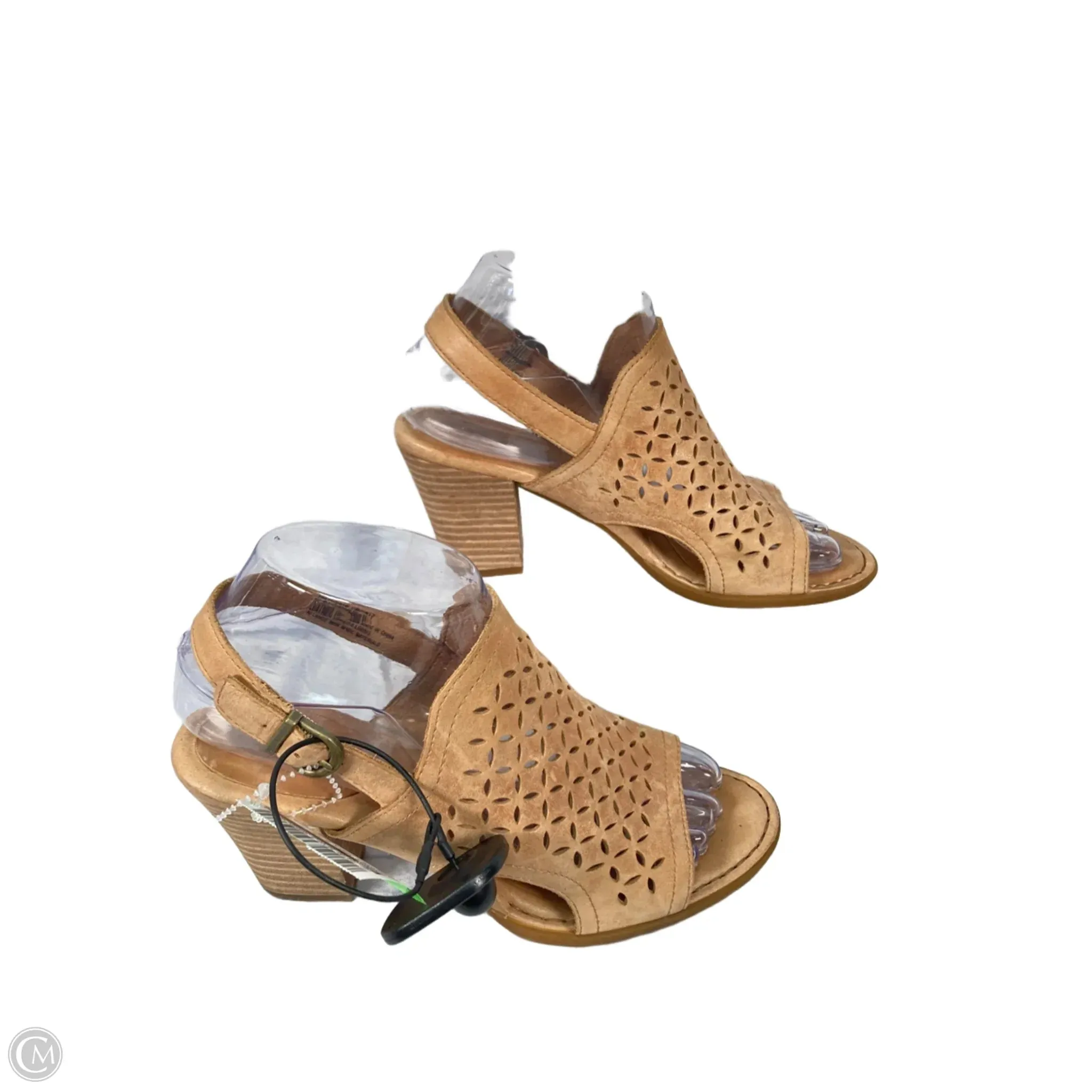 Sandals Heels Block By Born In Tan, Size: 7 born