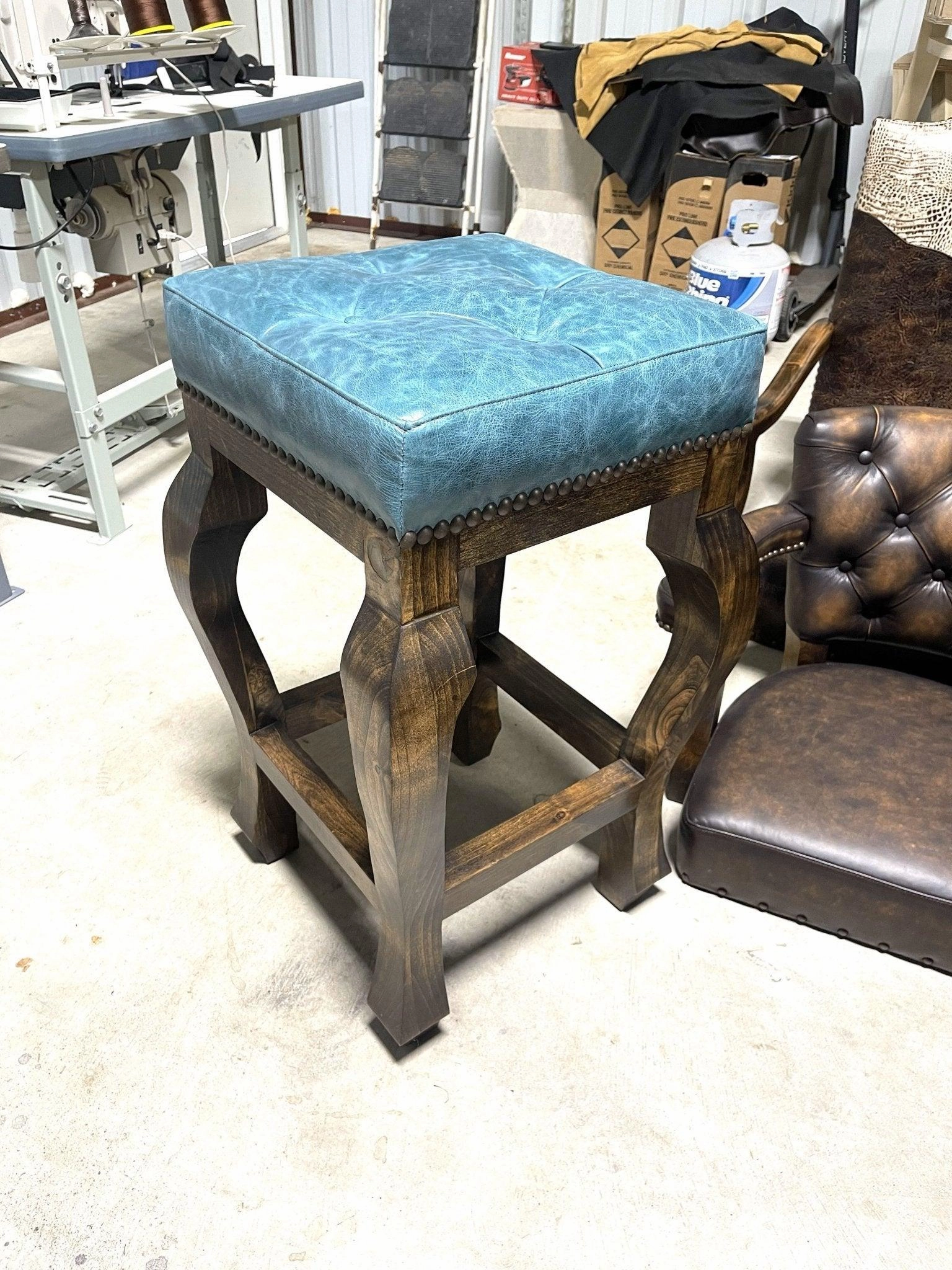 Santa Rosa Leather Bar Stool
